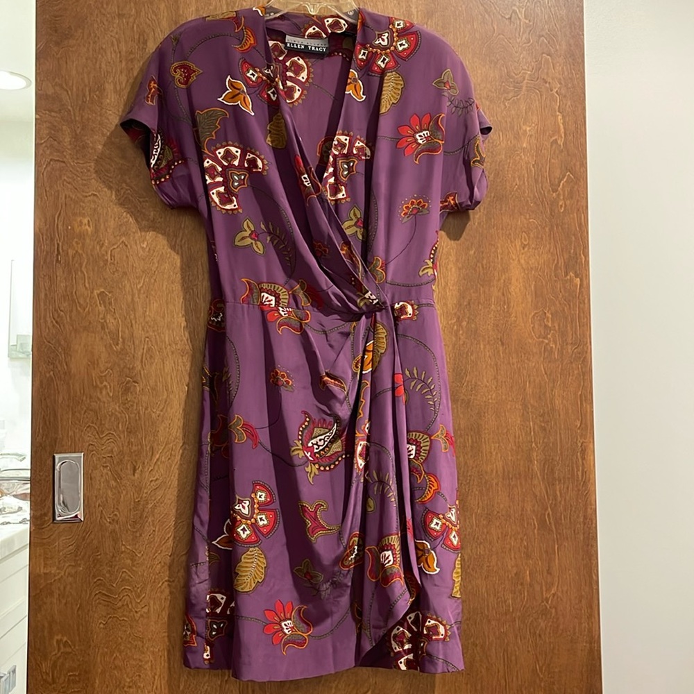 Vintage silk wrap dress by Linda Allard, Ellen Tracy sz 10